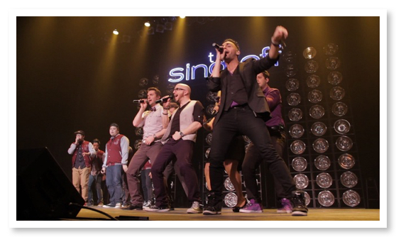 Sing-Off Live Tour Concert in Milwaukee Wisconsin - low angle stage left from Multi-Camera Video Production by FRESH COAST Production Resources.