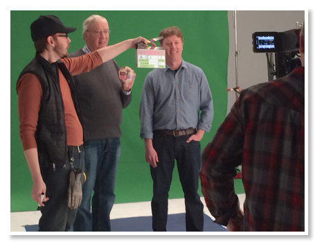 Fresh Coast Productions Sargento TV spot fully lit green screen studio with lighting camera audio crew and talent