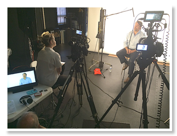Two camera production for Houzz.com at Fresh Coast Studios in Milwaukee includes the Canon C300 MkII recording 4K and the Canon C100 capturing HD.